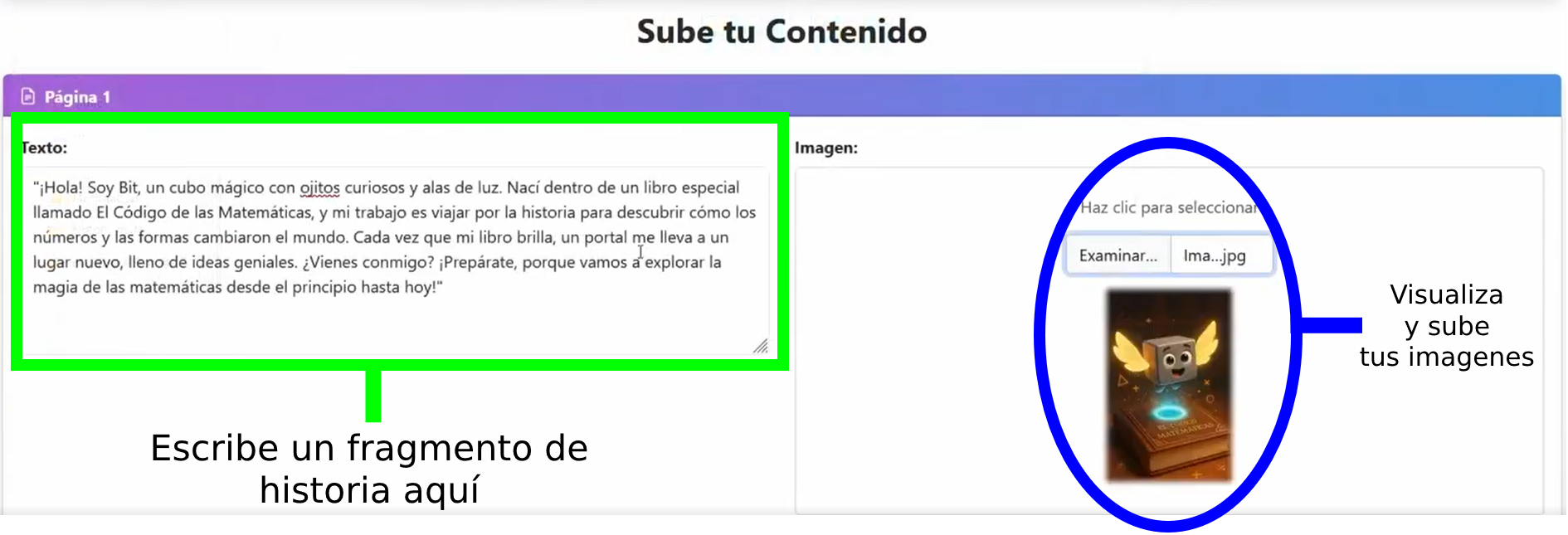 Sube tu contenido